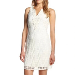 Lilly Pulitzer Margate Shift Dress Cameo White Wavey Knit Lace Size XS NWT New